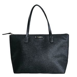 Kate Spade black shimmery tote with zipper, NWOT